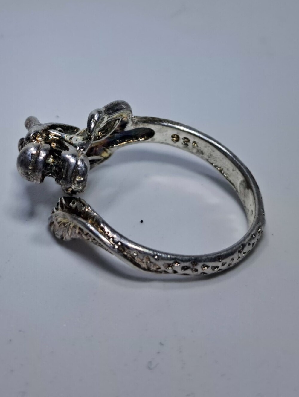 Vintage Sterling Silver 925 3D Dragon Wrap Ring - Adjustable Gothic Punk Style - Picture 3 of 8